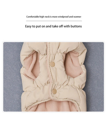 Dog Clothes With Warm Straps Cotton Jackets Pet Two-Legged Jackets Medium-Sized Dog Clothes Autumn-Winter Outfits