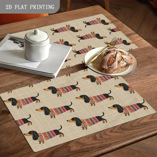 Dachshund Dog Tribe Restaurant Kitchen Table Placemats Coasters Coffee Coasters Home Decor