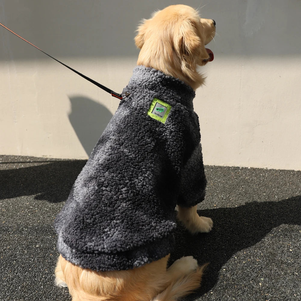 the BIG BEAR WOOL JACKET - HOOPET 3XL-7XL Winter Thick Big Dog Clothes, Lamb's Wool Jacket for Medium/Large Dogs, Windproof Coat, Pet Accessories