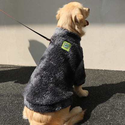 the BIG BEAR WOOL JACKET - HOOPET 3XL-7XL Winter Thick Big Dog Clothes, Lamb's Wool Jacket for Medium/Large Dogs, Windproof Coat, Pet Accessories