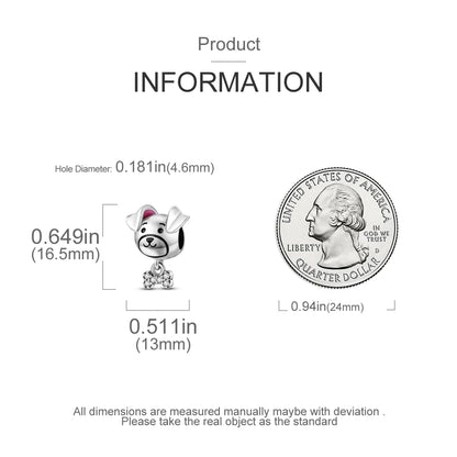 Dog Pet Charms 925 Silver Doggy Paw French Bulldog Bones Beads fit Original Bracelet DIY Fine Jewelry