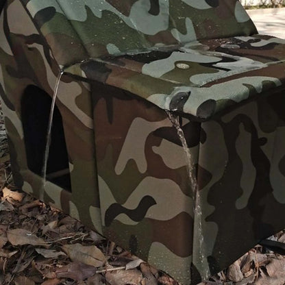 the CAMO HOUSE - Pet Shelter, Waterproof Four Seasons Outdoor Cat/Doghouse, Winter Warm Pet Cat/Dog Cave, Sleeping Beds Tent for Small Dog/Puppy Supplies