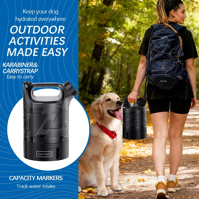 Portable 2.6L Dog Water Bottle, Large Capacity Hydration Flask for Outdoor Sports and Pet (Cat & Dog) Drinking Bottle