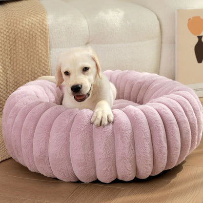 Home Plush Pet Nest Winter Cat Dog Bed Warm Detachable and Washable Round Cat Nest Pet Bed Seasonal Universal Decoration