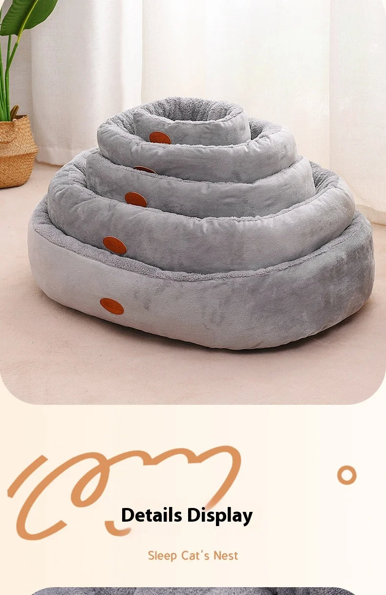 House Winter Warm Thickened Oval House All-Season Pet House Winter Small Dog House