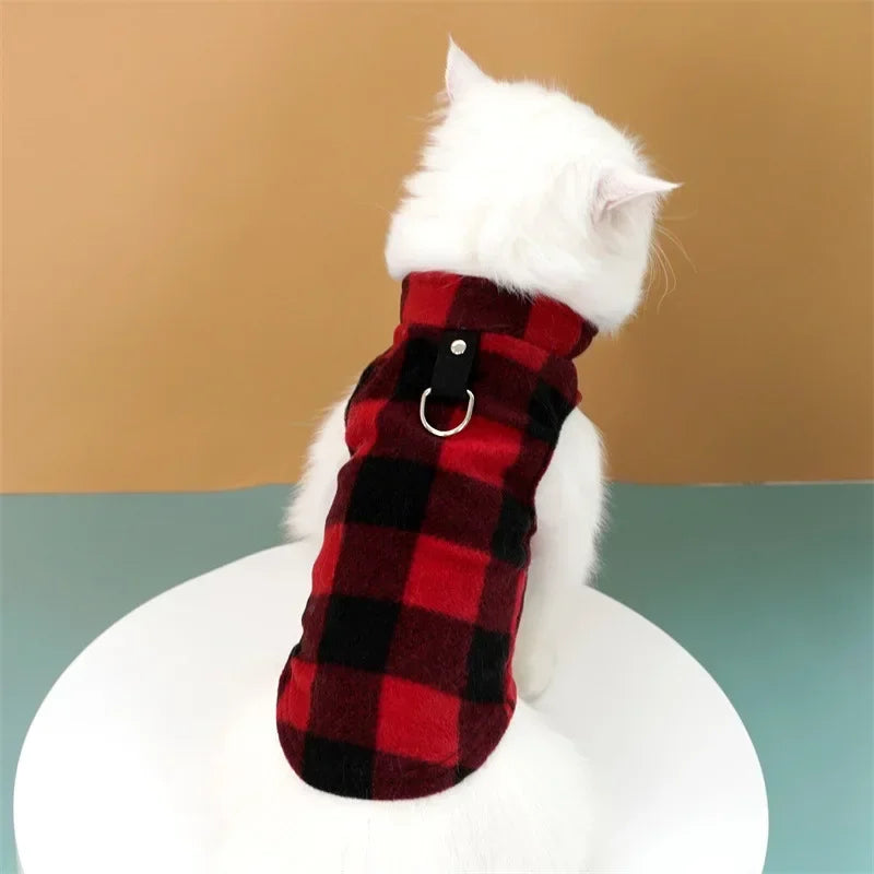 Pet Fleece Vest with Soft and Warm Fleece Sleeveless Design Unconstrained Forelimbs Autumn and Winter Warm Pet Clothing
