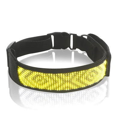 the NIGHTSYNC LED SAFETY COLLAR - LED Pet Collar, App Bluetooth Adjustable Luminous Waterproof Light Up Safety Dog Accessories Collar, Programmable USB Rechargeable