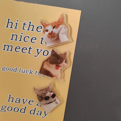 5pcs cute and Fun Cat Dog Refrigerator Magnets Creative Fridge Photo Message Magnet Decorative