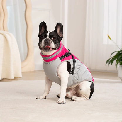 the PAWARMOR HARNESS JACKET - Waterproof Pet Jacket with Harness, Winter Warm Dog Clothes for Small/Large Dogs, Labrador Coat, Chihuahua, French Bulldog Outfits