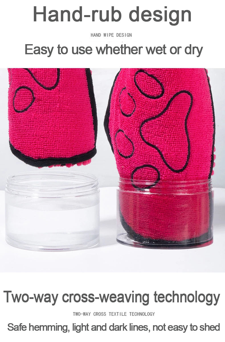 the PAWPOLISH BATH GLOVE - NEW Body Scrubber, Cat/Dog Bath Towel, Glove-Style Bathing Towel, New Dog Drying Towel, Quick-Dry Pet Supplies