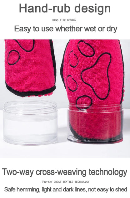 the PAWPOLISH BATH GLOVE - NEW Body Scrubber, Cat/Dog Bath Towel, Glove-Style Bathing Towel, New Dog Drying Towel, Quick-Dry Pet Supplies