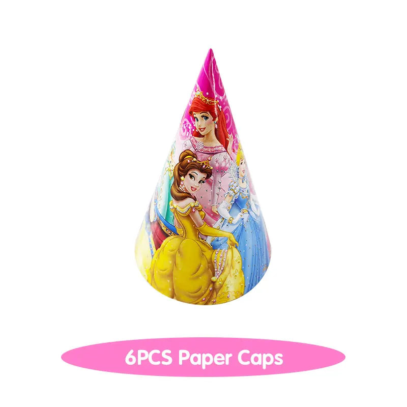 Disney Princess Birthday Decoration Tableware Paper Cups Plates Balloons Tablecloth Backdrop Banner Party Supplies For Baby Kids