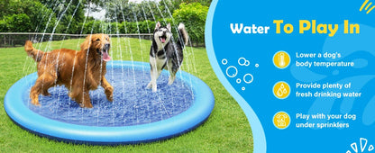 Dog Cool Toys Splash Pad for Dogs Anti-Slip Pool for Large Dogs Thickened Durable Outdoor Water Play Mat Summer Sprinkler Toy