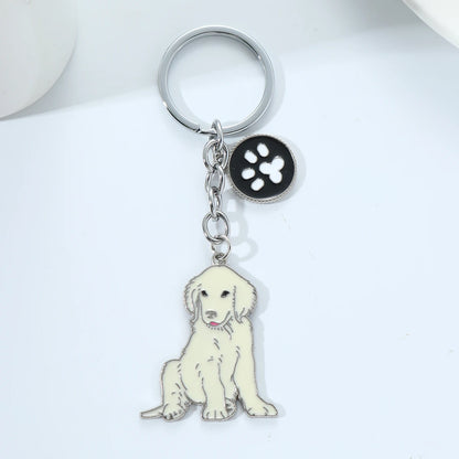 Pet dog car keychain pendant creative metal accessories key ring holiday gifts