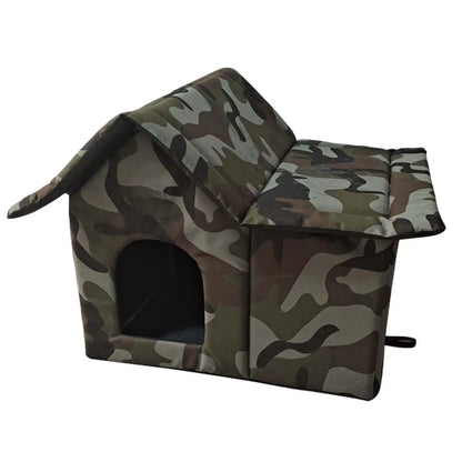 the CAMO HOUSE - Pet Shelter, Waterproof Four Seasons Outdoor Cat/Doghouse, Winter Warm Pet Cat/Dog Cave, Sleeping Beds Tent for Small Dog/Puppy Supplies