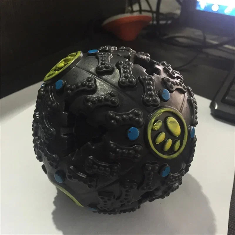 1PC Black/Blue/Pink Molars Bite Sound Toy Leaky Food Ball Dog Suitable for Large, Medium and Small Dogs Educational Toy Ball