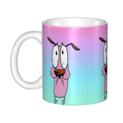 Personalized C-Courage The Cowardly Dog Coffee Mug DIY Ceramic Milk Tea Mug Cup