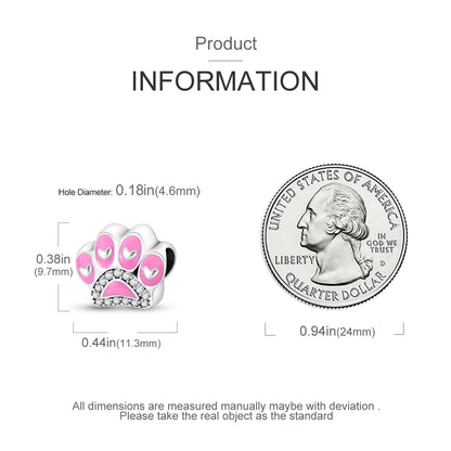 Dog Pet Charms 925 Silver Doggy Paw French Bulldog Bones Beads fit Original Bracelet DIY Fine Jewelry