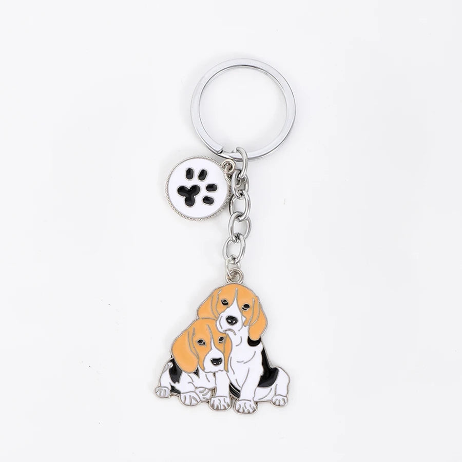 Pet dog car keychain pendant creative metal accessories key ring holiday gifts
