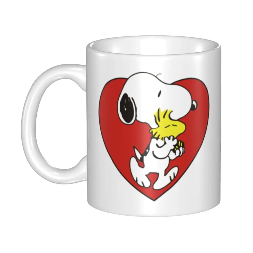 Manga Snoopy Woodstock Cartoon Dog Coffee Mug DIY Customized Ceramic Tea Milk Mug