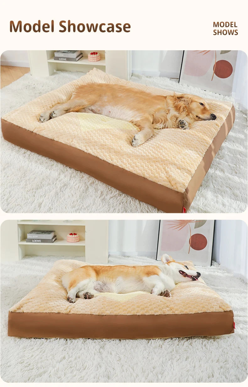 HOOPET Dog Kennel Winter Warm Sleeping Mat Full Removable Washable Large Dog Golden Retriever Dog Sofa Dog Mat Winter Dog Beds