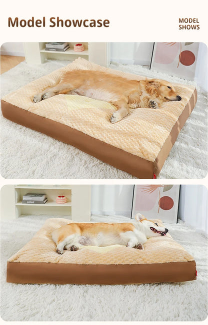 HOOPET Dog Kennel Winter Warm Sleeping Mat Full Removable Washable Large Dog Golden Retriever Dog Sofa Dog Mat Winter Dog Beds