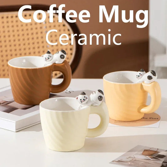 Ceramic Mug Creative Cartoon Cat Cute Cup Children's Milk Breakfast Home Office Coffee Mug Gift Frends Drinkware Tea Cup