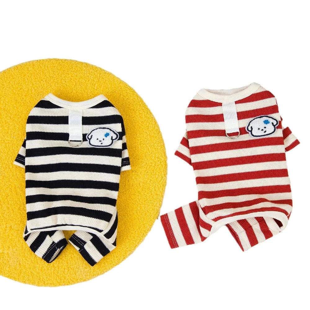Pure-Cotton Dog Clothes Boy&Girl Dog Pajamas For Small Medium Dogs Puppy Kitten Jumpsuit Pijamas Chiwawa Yorkie 4 Legs Flexible