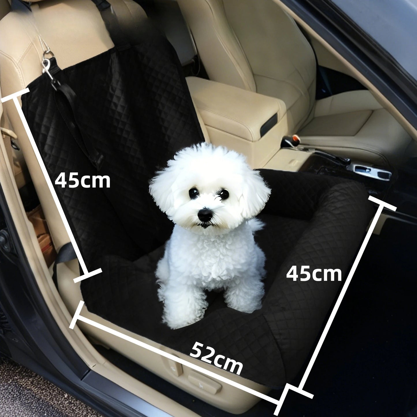 Pet car seat bed cat dog kennel removable washable outdoor car seat cushion safe comfortable suitable for both home travel use