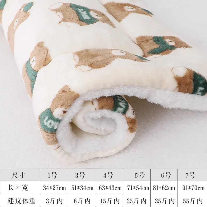 Soft Flannel Thickening Pet Soft Fleece Pad Pet Blanket Mattress Puppy Cat Sofa Mat Home Carpet Warm Sleep Set Dog Bed