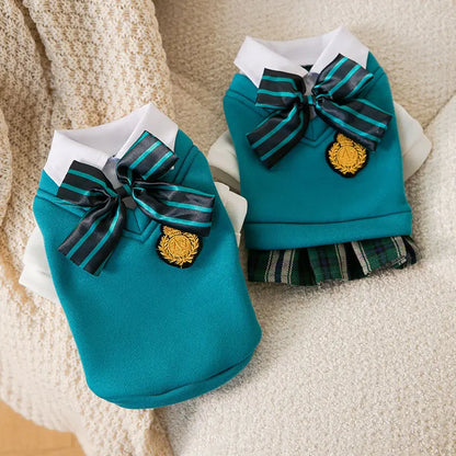 Pet Clothing JK Sweater Dress Corgi Chihuahua Princess Kwaii Dress Jk Cotton Dog Fancy Clothes Costume Comfortable Cat Clothes