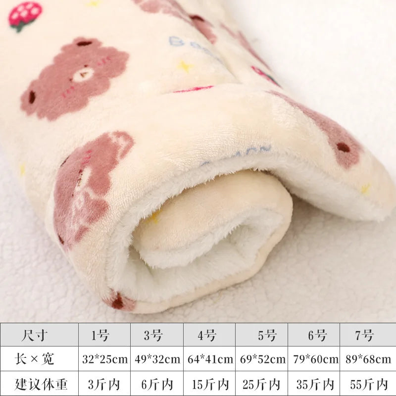 Pet Sleeping Pad Thickened Autumn and Winter Warm Floor Mat Cat Dog Universal Blanket Pad Pet Supplies