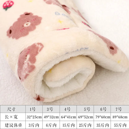 Pet Sleeping Pad Thickened Autumn and Winter Warm Floor Mat Cat Dog Universal Blanket Pad Pet Supplies