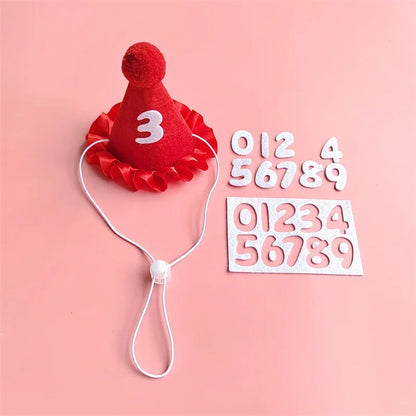 Dog Birthday Scarf Hat Set Cat Birthday Party Supplies Pet Scarf Puppy Birthday Lace Hat Scarf for Small Medium Dog Pet