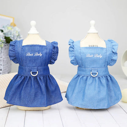 the BEST BABY - Dog Dress Puppy Luxury Skirt, Dog Clothes Princess Dresses, Wedding Evening Dress, Tutu Skirt Denim Skirt, Small Dogs Clothing