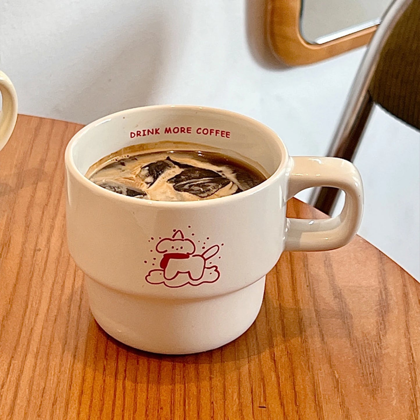 Cartoon Mug Fashion Handheld Water Drinking Cup Multi-Purpose Chic-Style Coffee Cup Hand-made Decor Tea Coffee Cup for Friends