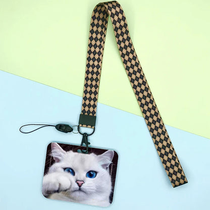 Cat and dog pattern Bank Credit ID Card Student Bus Card Holders Storage Protective Shell Pendant