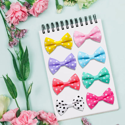 40Pcs Bulk Dog Bows Hair Accessories Pets Grooming Hair Clips Dot Dog Cat Bows Hairpin Girls Barrette for Small Dogs Supplies