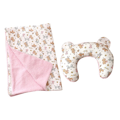 Cozy Dog Bed Pillow with Matching Blanket Reversible Plush Pillow  Blanket Combo Non-Slip Pet Mat for Crates, Floors, or Travel