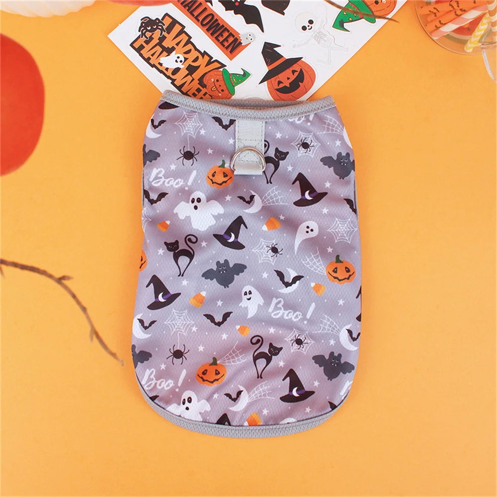 the CREEPYCUTE MESH COSTUME TEE - Summer Cat/Dog Vest, Mesh Breathable Pet Clothes for Small Dogs, Chihuahua, Yorkshire, Puppy/Kitten Halloween Cosplay Costume