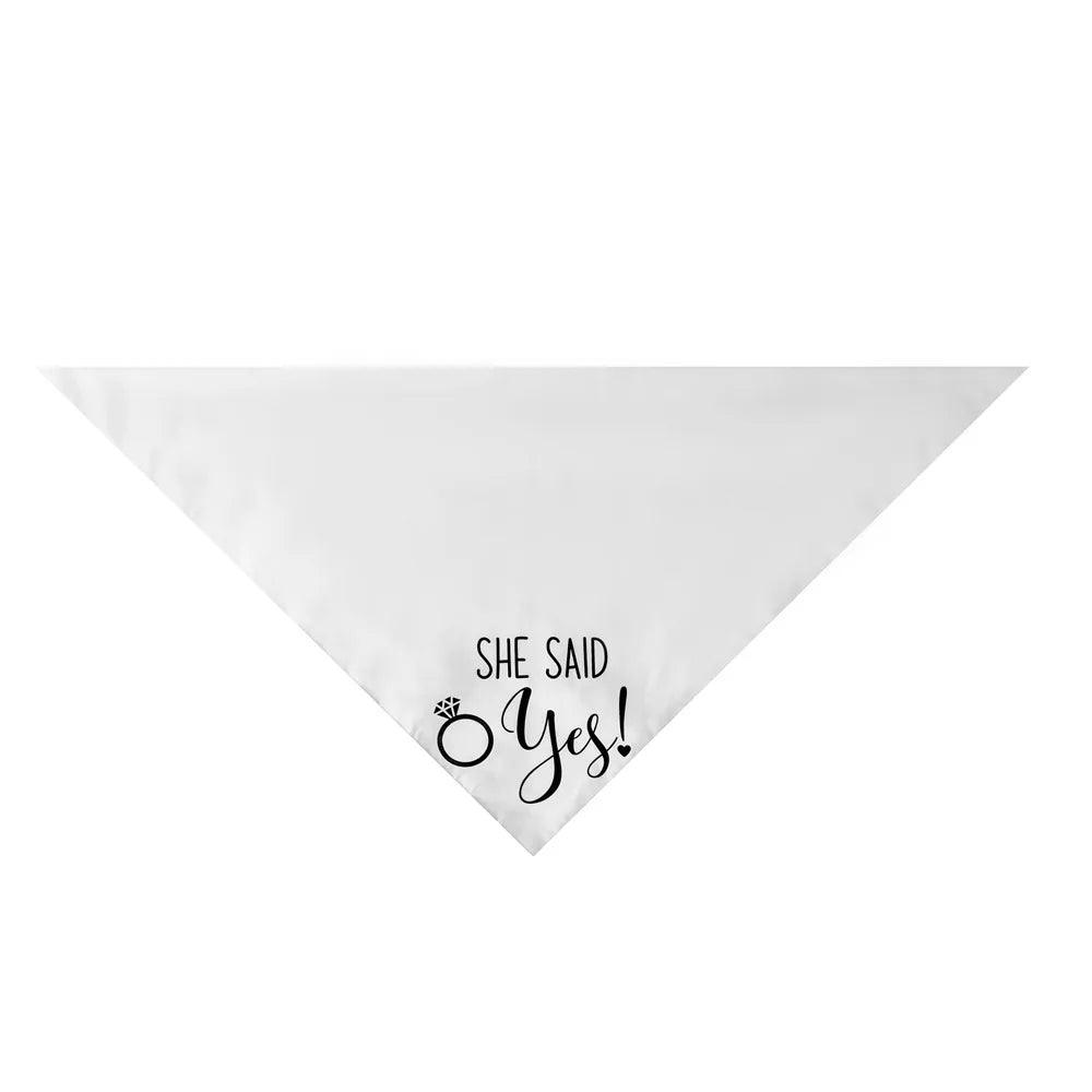 Sucado Style She Said Yes Best Dog Bandana for Wedding Engagement Announcement Gift Photo Prop Pet Scarf Accessories