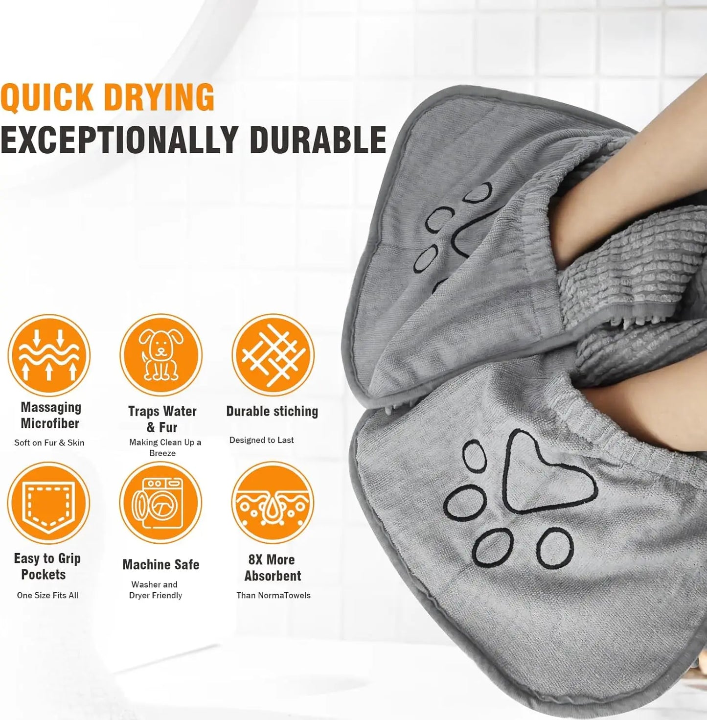 Super Absorbent Microfiber Dog Towel Quick Drying Pet Grooming Towel for Bathing Dogs and Cats Soft Bath Supplies