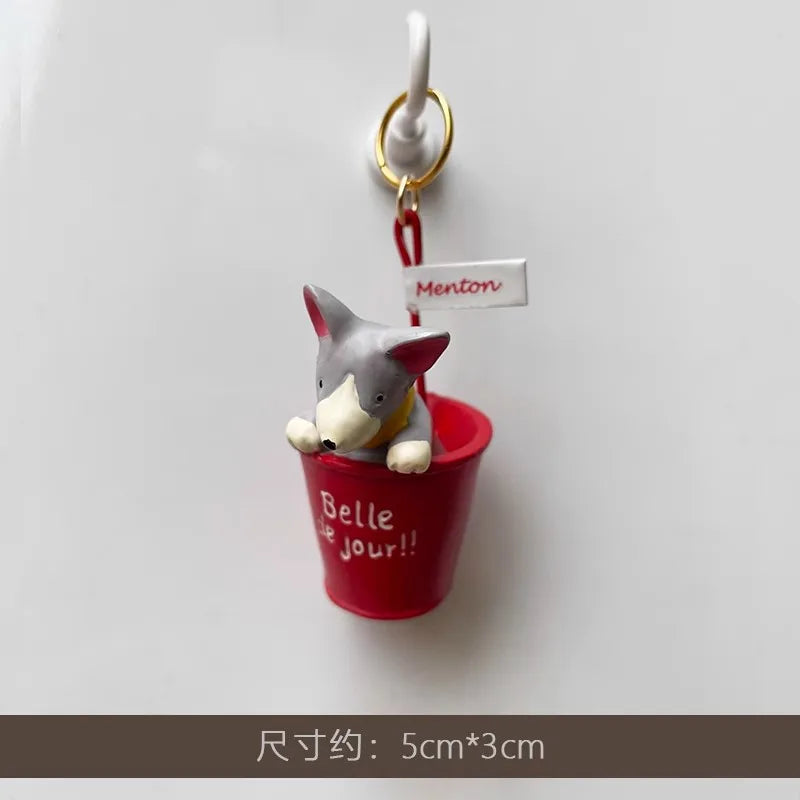 3D Fridge Magnet Puppy Cartoon Cat and Dog Refrigerator Stickers  Anti-theft Entrance Door Decorative Magnetic Creative Message