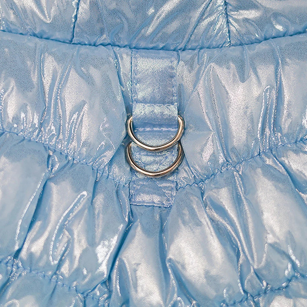 the PUFFY PRINCESS - Fashion Winter Dog Down Jacket, Warm Fleece Pet Coat for Small Dogs, Yorkshire Shih Tzu Luxury Fur Collar Puppy Clothes Outfits