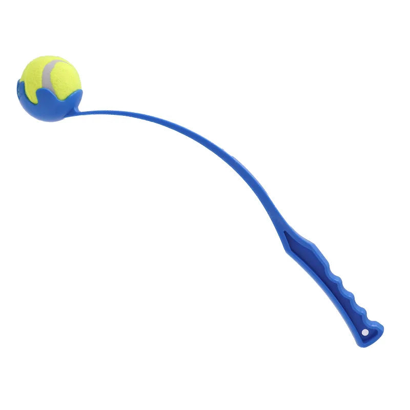 Pet Throwing Stick Toy - Interactive Ball Launcher for Dogs Cats Training, Fetch Game with Rubber Balls
