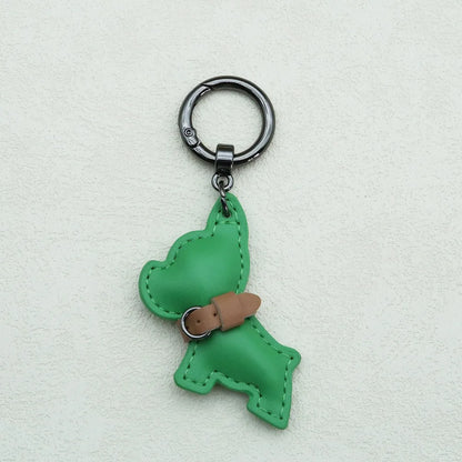 Kawaii Cute Chubby Leather Keychain French Bulldog Charm Dog Dolls Bag Hanging Exquisite Dog Pendant Friend