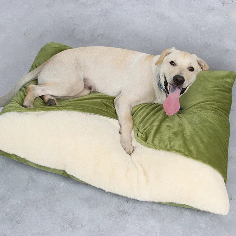 Winter Warm Pet Bed Washable - Bite-Resistant Dogs Kennel Removable Puppy Sofa Cushion Plush Cat Mat for Large Pet Sleeping Bag