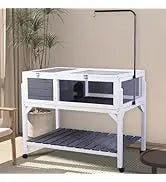 Large Indoor Outdoor Dog House Wood Insulated Weatherproof Shelter Elevated Floor Easy Assembly Measures 39.3\" L X