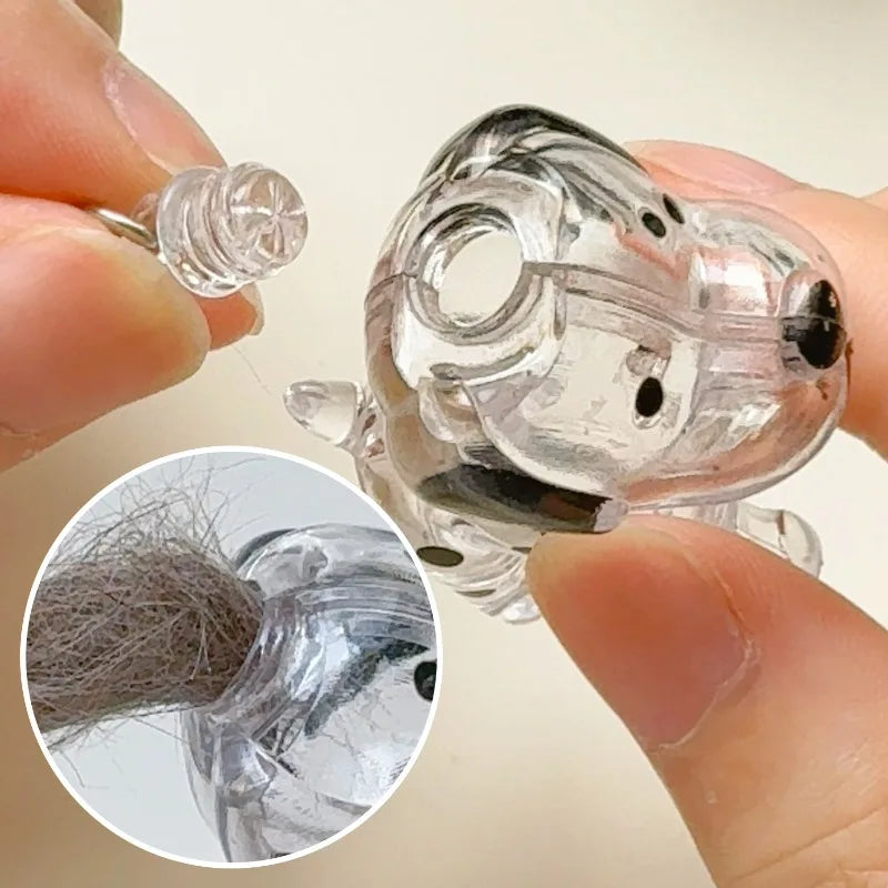 Dog Hair Storage Pendant Keychain Transparent Pet Fur Keepsake Capsule DIY Decoration Memorial Gifts for Pet Lovers Home Display