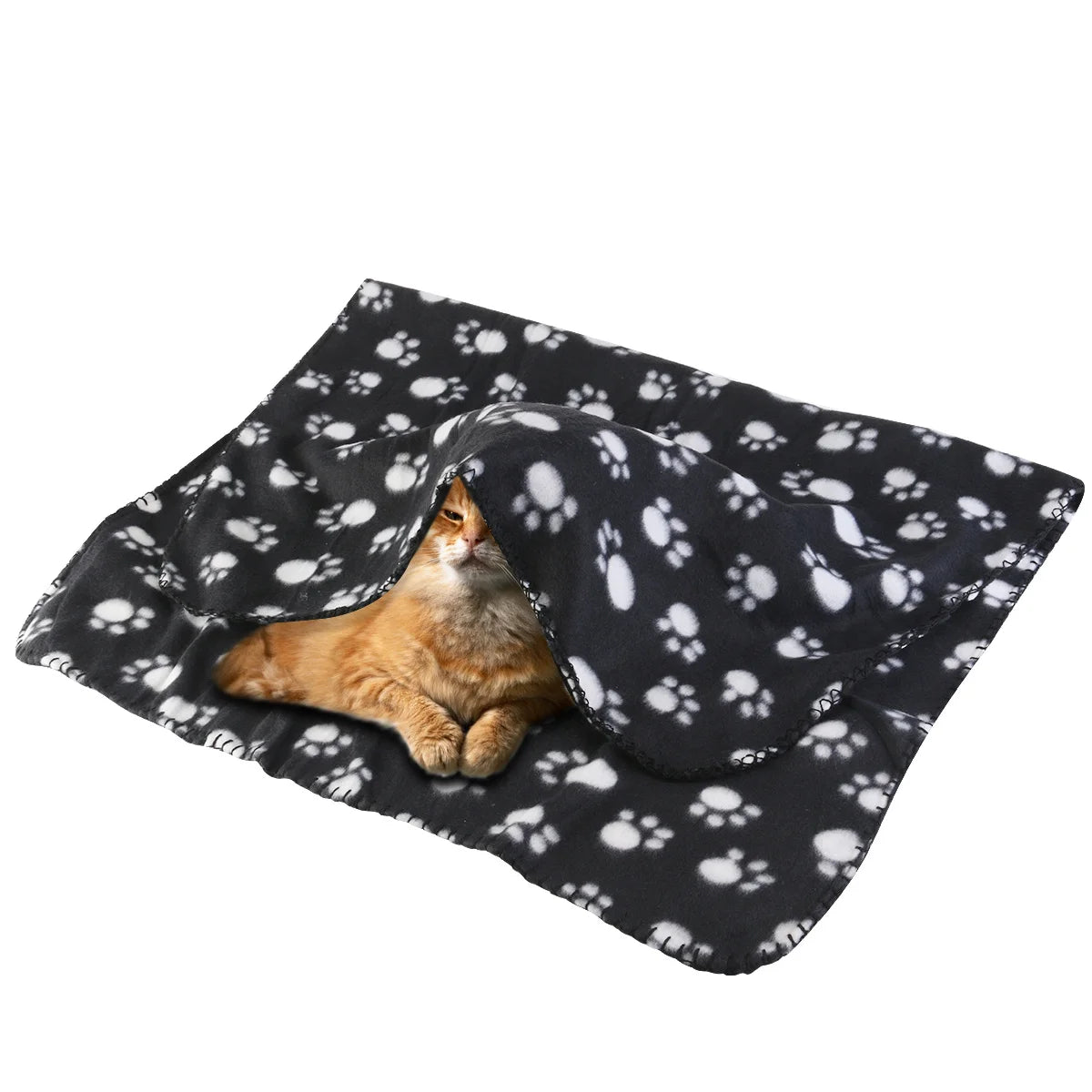 Pet Fleece Blanket Black 100x70cm Soft Warm Dog Cat Bed Cushion Floor Mats Car Seat Cleaner Pet Bed Mat Dog Mat